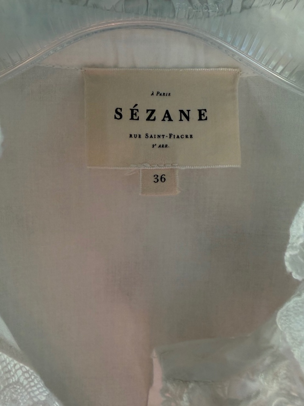 Sezane Lise Shirt Ecru - Size 4 - Picture 6 of 9